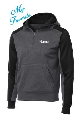 UNISEX Colorblock 1/4-Zip Hooded Sweatshirt