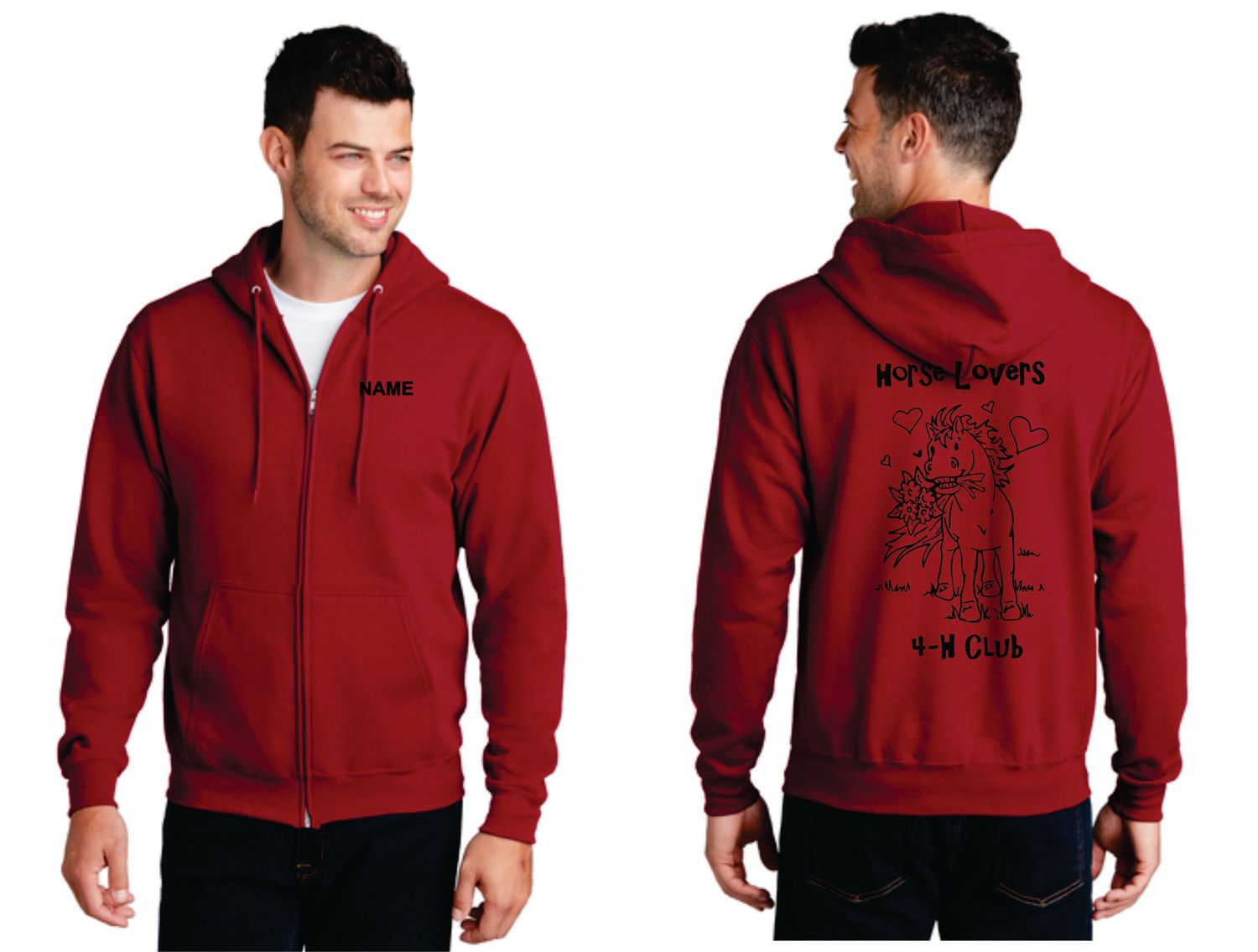 Mens Full Zip Hooded Sweatshirt