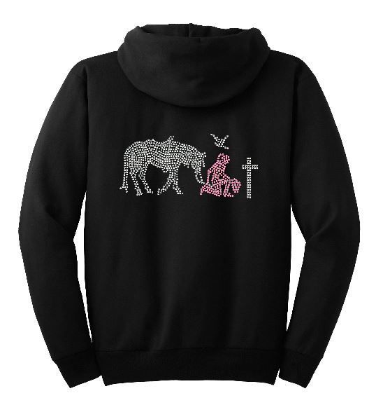 Hoodie with Praying Girl and Horse