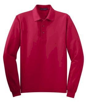 MENS LONG SLEEVE POLO - RED