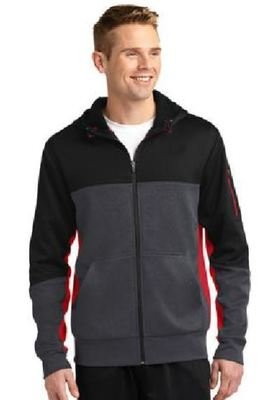 Mens Tech Fleece Colorblock Full-Zip Hooded Jacket