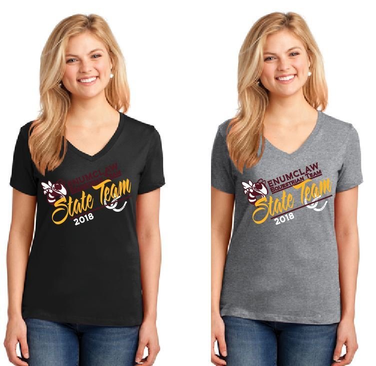 2018 STATE TEAM Ladies Vee Neck T Shirt