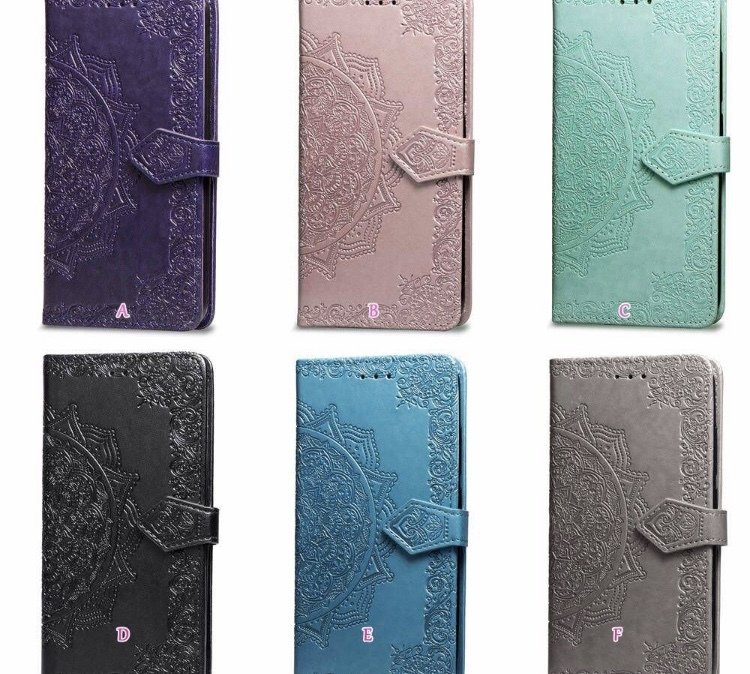 Imprint Flower Leather Wallet Case for iPhone X