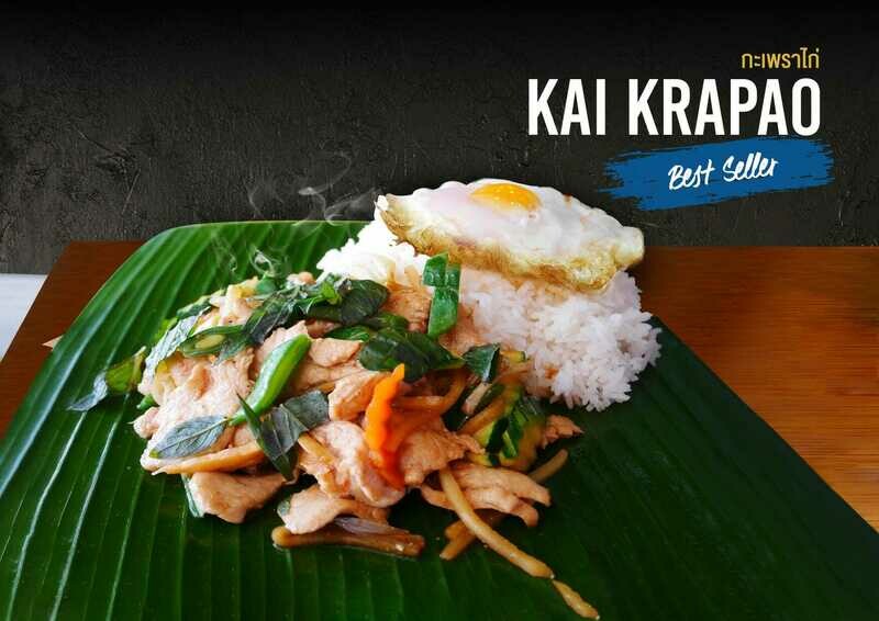 KAI KRAPAO - Poulet sauté au basilic Fried chicken with basilic