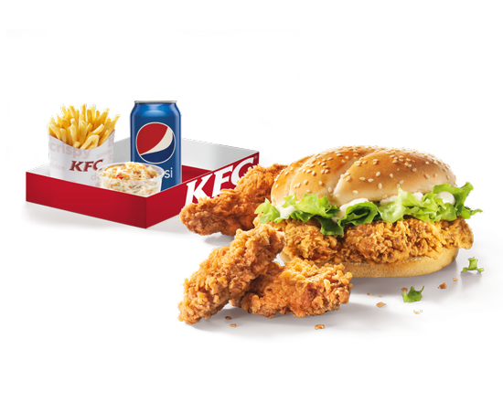 Menu Burger Box Zinger 3 hot wings