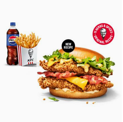 Menu Double Cheese et Bacon Burger