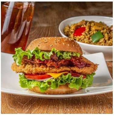 Chicken burger bacon