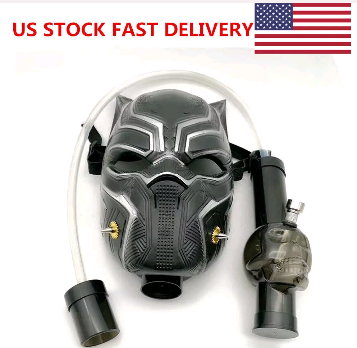 New Manpower Black Panther Style Hookah Mask Silicone Pipe