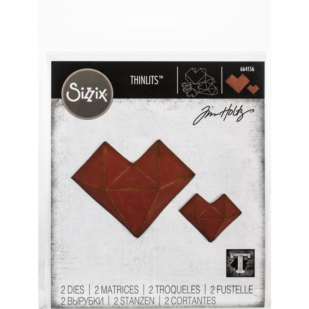 Tim Holtz Sizzix Thinlits Dies Faceted Heart