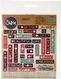 Tim Holtz Sizzix Thinlits Dies Pondering Words