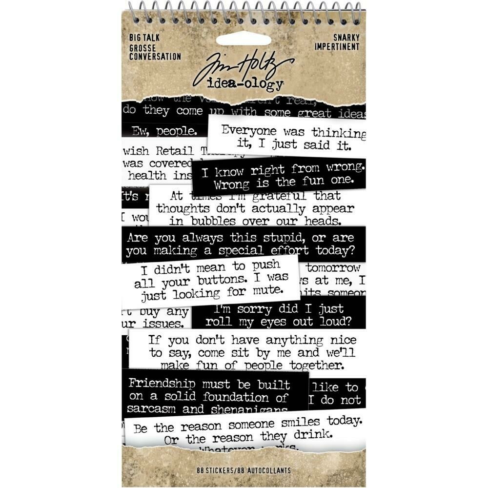 Tim Holtz Idea-ology Big Talk Stickers Snarky