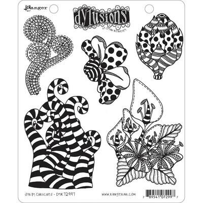 Dyan Reaveley's Dylusions Cling Stamp Stripy Curlicues