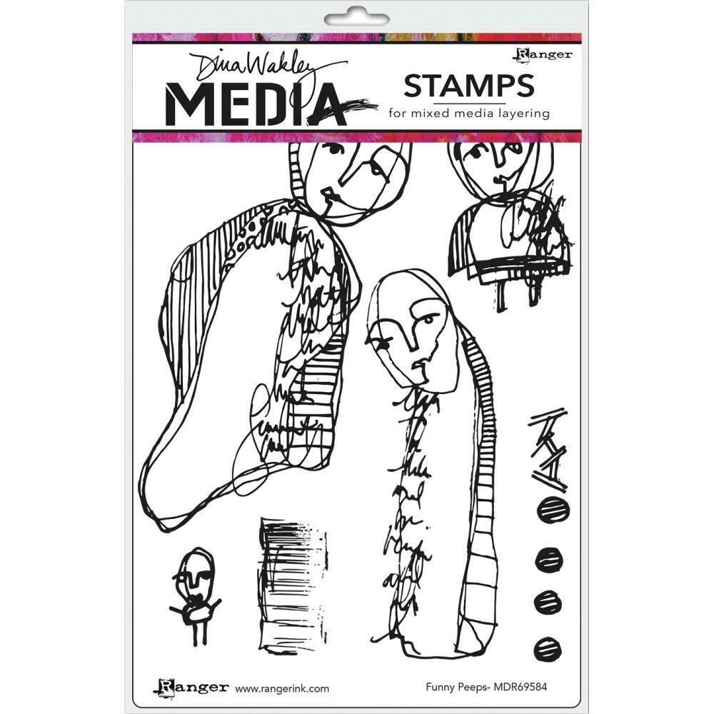 Dina Wakley Media Cling Stamps Funny Peeps