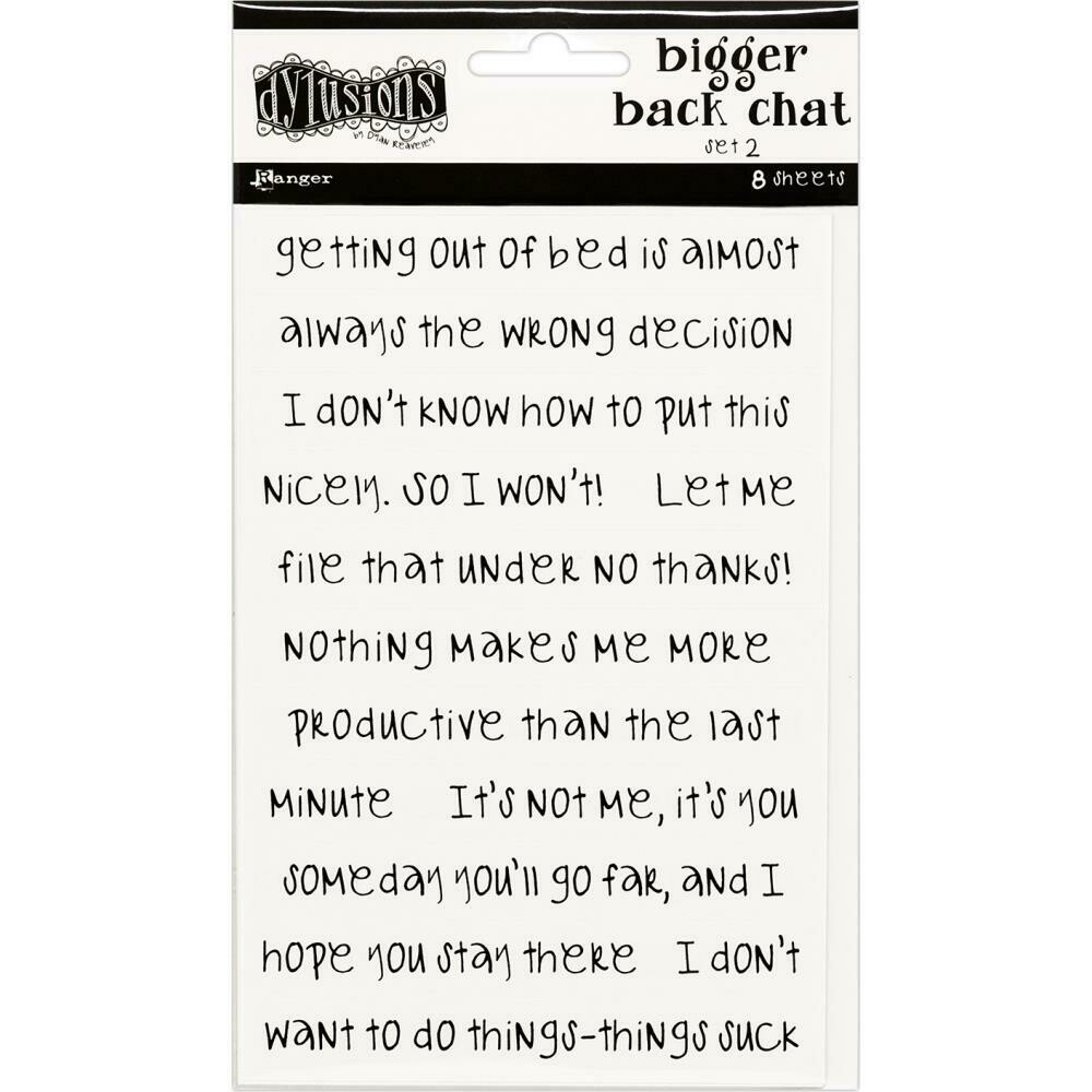 Dylusions Bigger Back Chat Stickers White Set #2