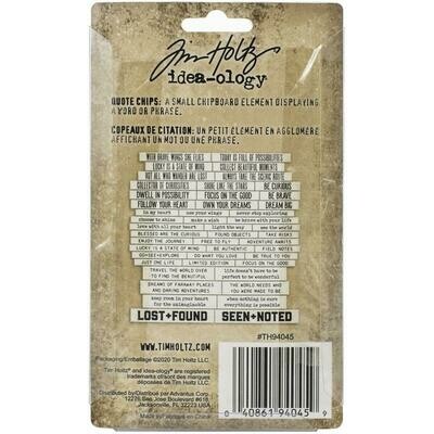 Tim Holtz Idea-ology Chipboard Quote Chips Theories