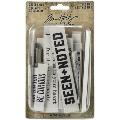 Tim Holtz Idea-ology Chipboard Quote Chips Theories