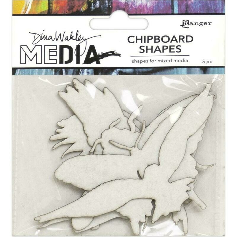 Dina Wakley MEdia Chipboard Shapes Flying