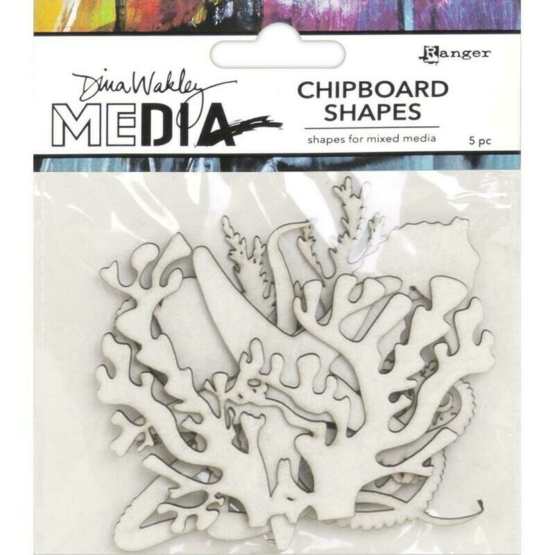 Dina Wakley MEdia Chipboard Shapes Ocean