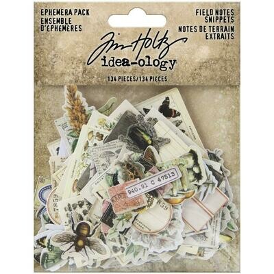 Tim Holtz Idea-ology Ephemera Pack Field Notes Snippets