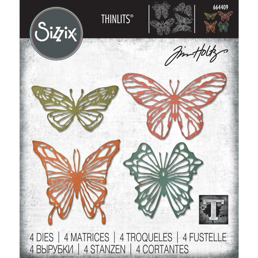 Tim Holtz Sizzix Thinlits Dies Scribbly Butterfly