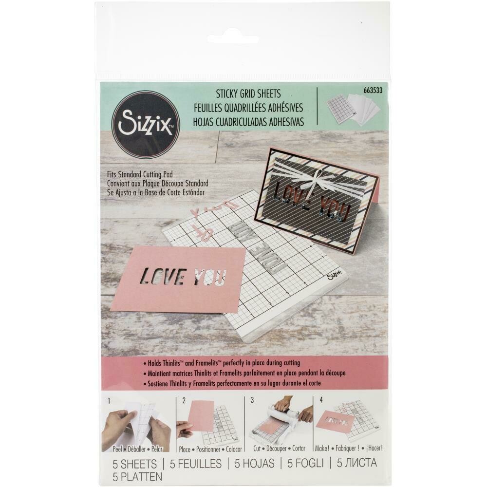 Tim Holtz Sizzix Sticky Grid Sheets 6&quot;x8.5&quot; 5/Pkg