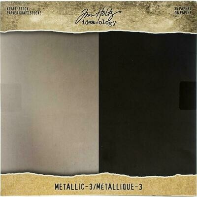 Tim Holtz Idea-ology Kraft Cardstock Metallic 3