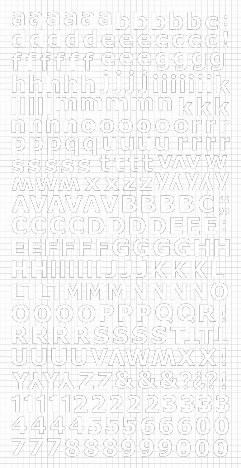 Kaisercraft Alpha Stickers - Assorted, Colour: White
