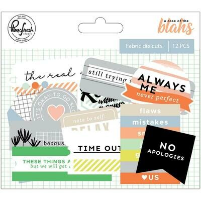 Pinkfresh - A Case Of The Blahs Fabric Die-Cuts 12/Pkg