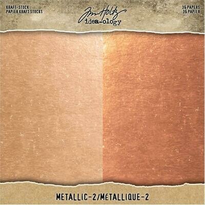 Tim Holtz Idea-ology Kraft Cardstock Metallic 2