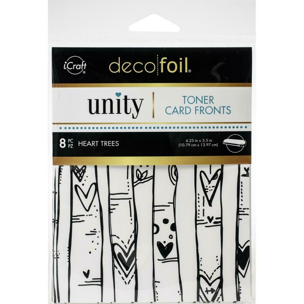 Decofoil Toner Card Front Heart Trees