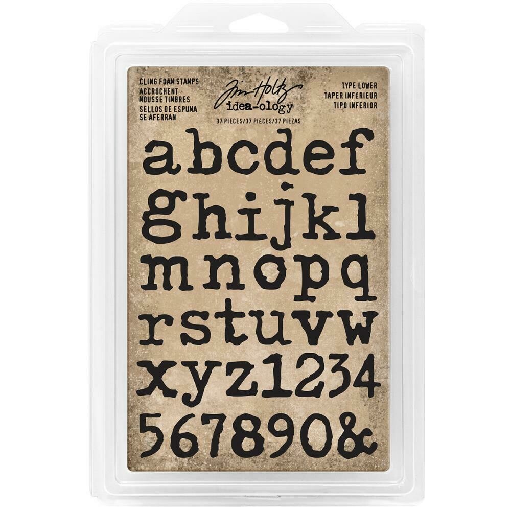 Tim Holtz Idea-Ology Cling Foam Stamps Type Lower 37 pack