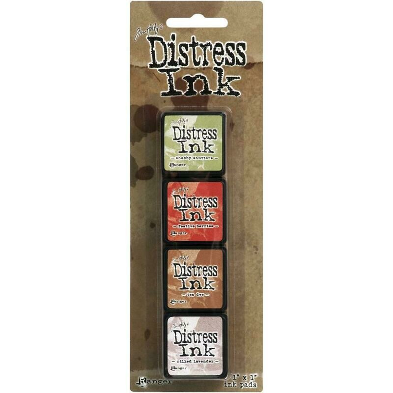 Tim Holtz Distress Mini Ink Pads 4 Pack - Assorted
