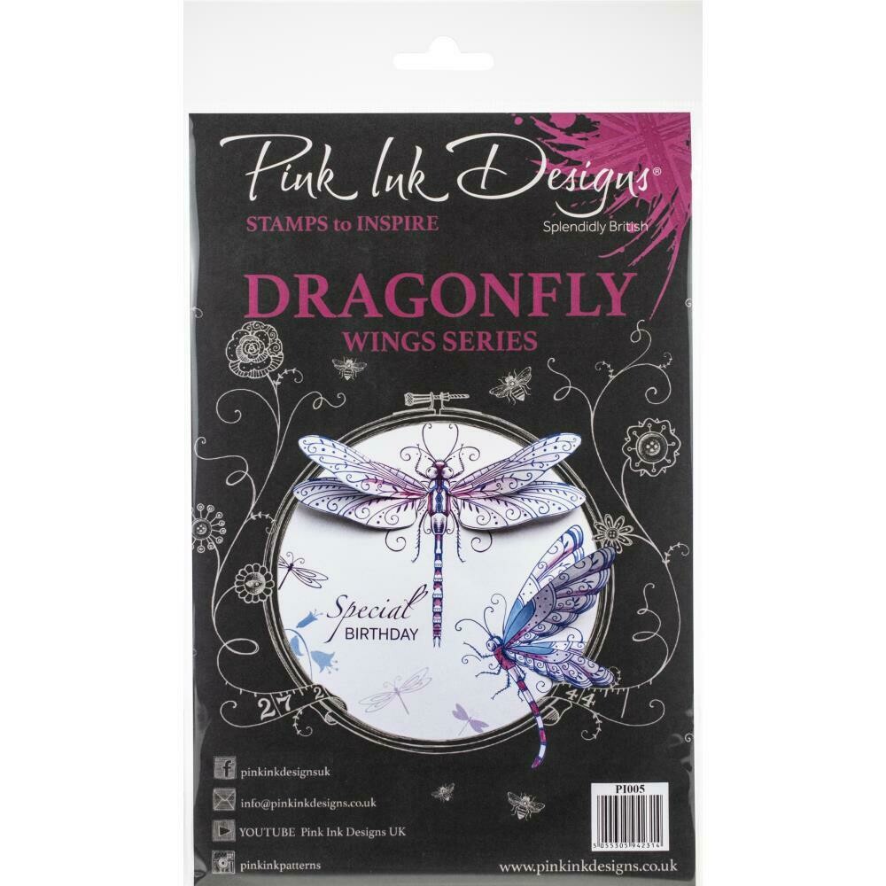 Creative Expressions Pink Ink Designs A5 Clear Stamp Set Dragonfly