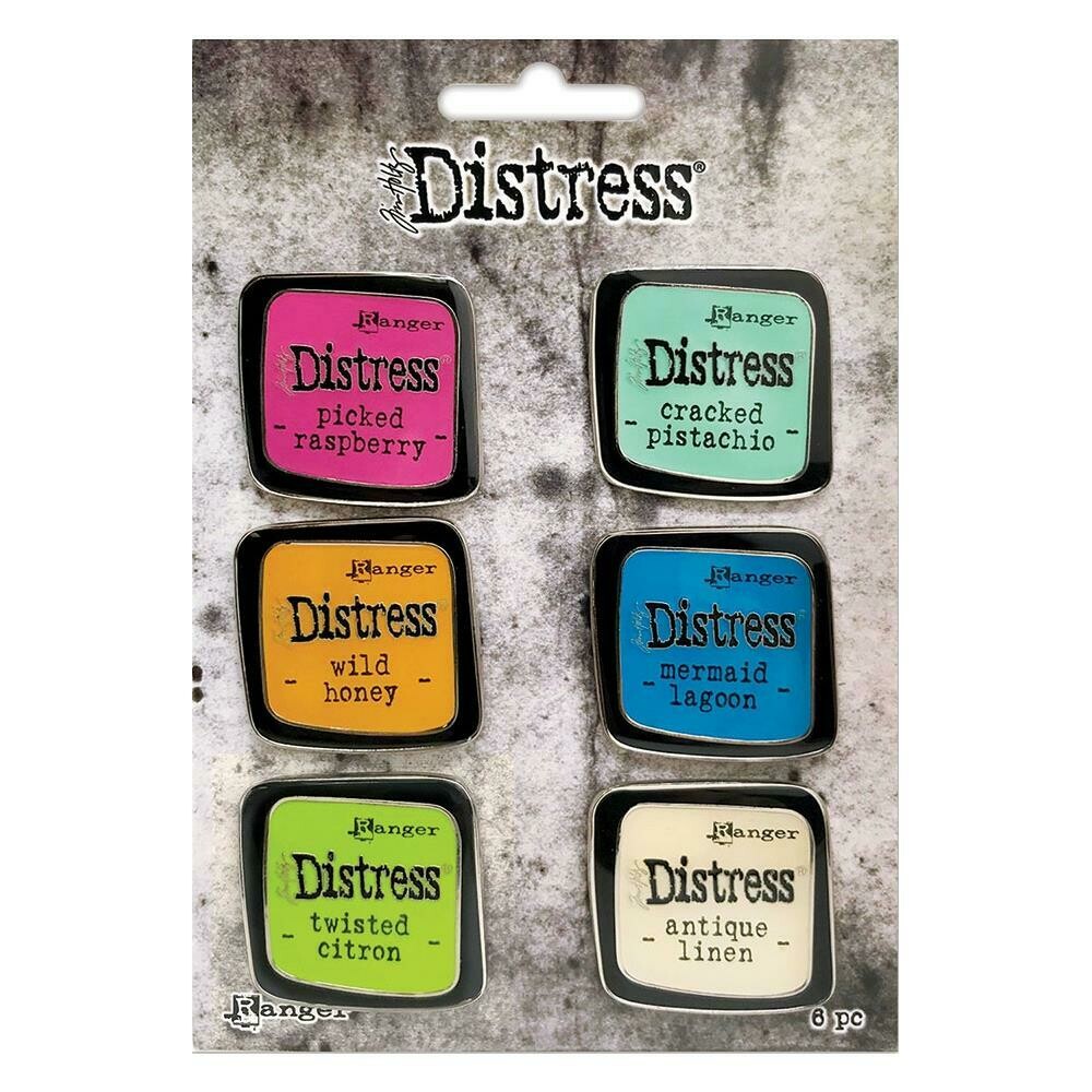 Tim Holtz Distress Collector Pin Set of 6 - Assorted