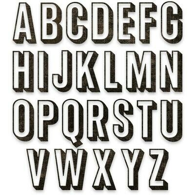 Tim Holtz Sizzix Thinlits Dies Alphanumeric Shadow Upper 26/pkg