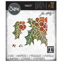 Tim Holtz Sizzix Thinlits Dies Holly Pieces 4/pkg