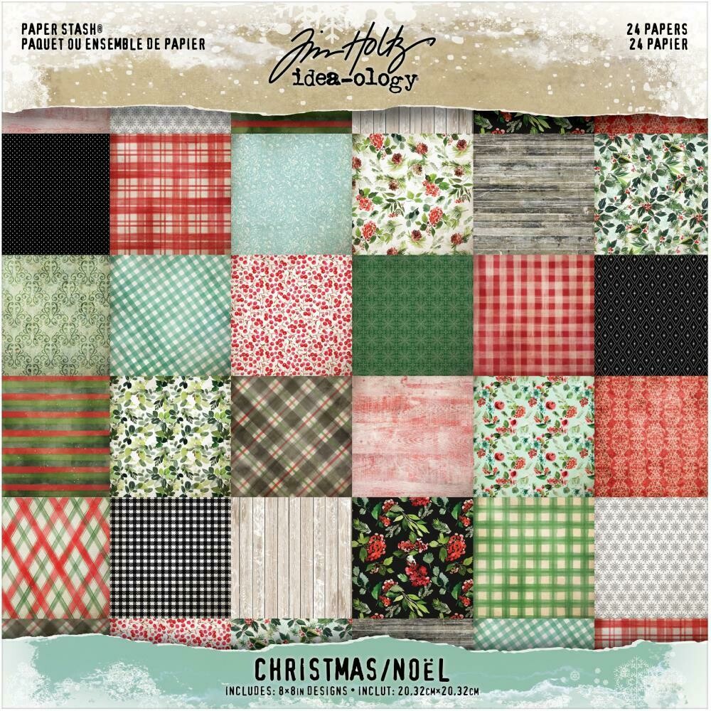Tim Holtz Idea-ology Christmas 2020 Paper Stash 8x8 24/pkg