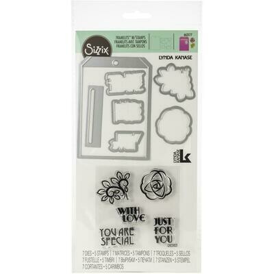 Sizzix Framelits with Tag Pocket with Phrases  12/pkg