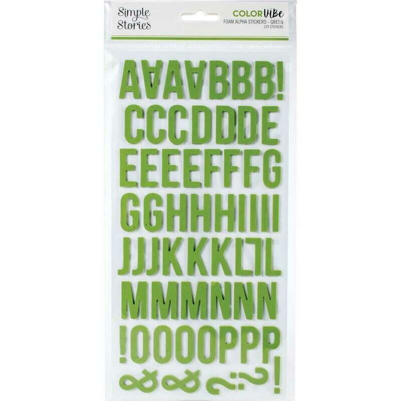 Simple Stories Color Vibe Foam Alpha Stickers 6x12 129/pkg - Assorted