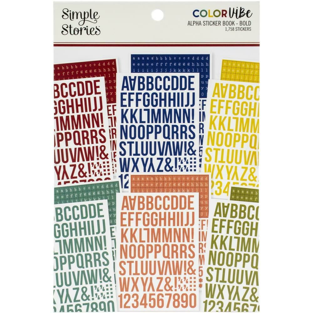 Simple Stories Color Vibe Alpha Sticker Book 1,758/pkg