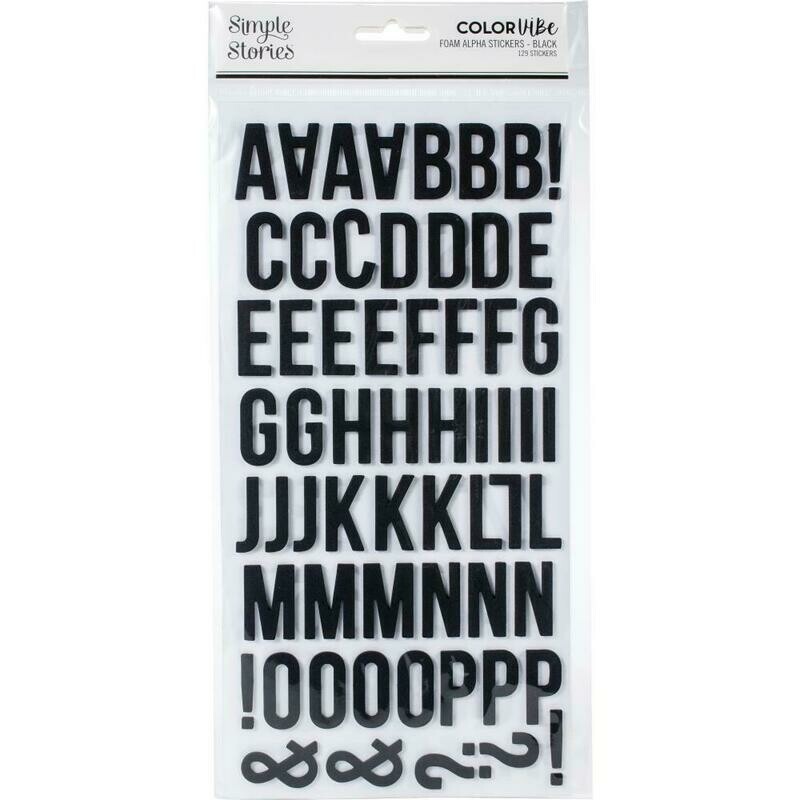 Simple Stories Color Vibe Foam Alpha Stickers 6x12 129/pkg - Assorted