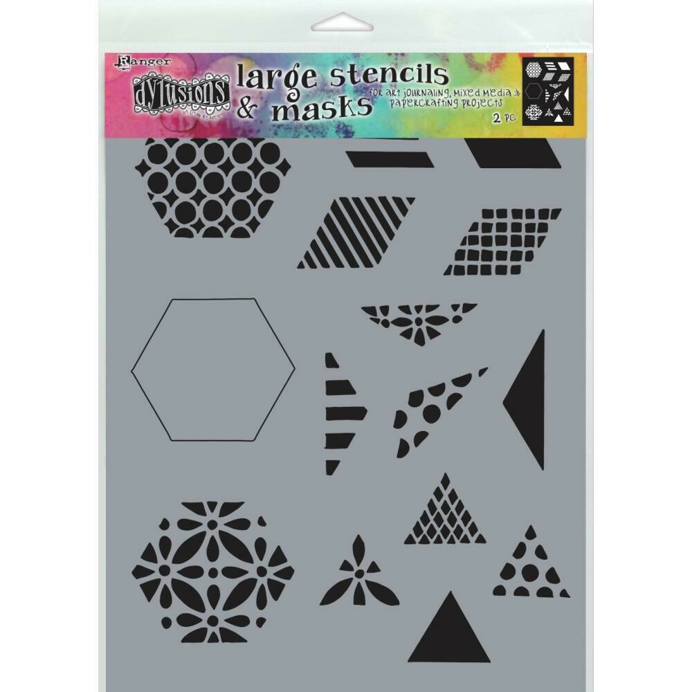 PREORDER Dylusions Stencil Large 1.5" Quilt