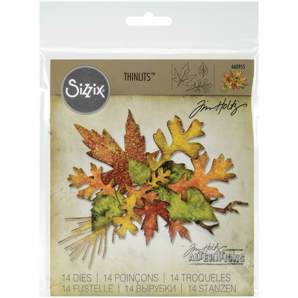 Tim Holtz Sizzix Thinlits Dies Fall Foliage 14/pkg