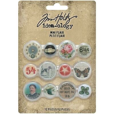 Tim Holtz Idea-ology Mini Flair Buttons 12/pkg