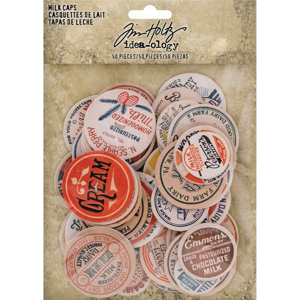 Tim Holtz Idea-ology Milk Caps 50/pkg