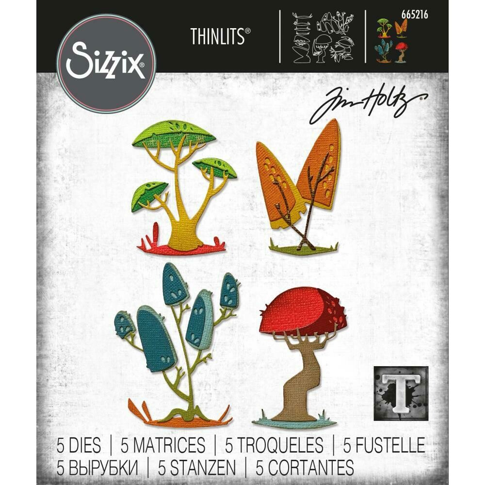 Tim Holtz Sizzix Thinlits Dies Funky Toadstools