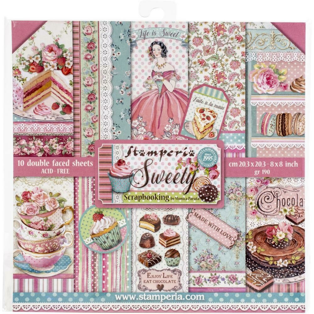 Stamperia Sweety - 8x8 double sided paper 10/pkg