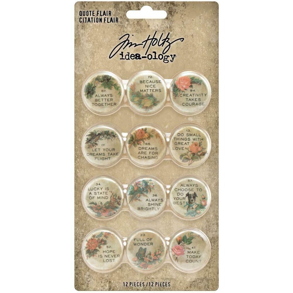 Tim Holtz Idea-ology Quote Flair 12/pkg