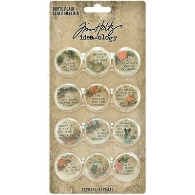 Tim Holtz Idea-ology Quote Flair 12/pkg