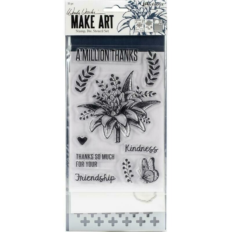 Wendy Vecchi Make Art Stamp, Die and Stencil Set - A Million Thanks